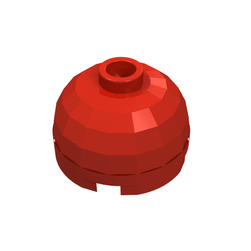 Brick Round 2 x 2 Dome Top, Blocked Open Stud, No Bottom Axle Holder em Vermelho
