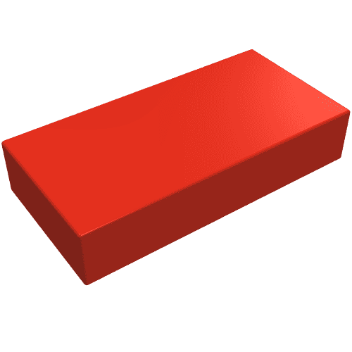 Tile 1 x 2 without Groove em Vermelho