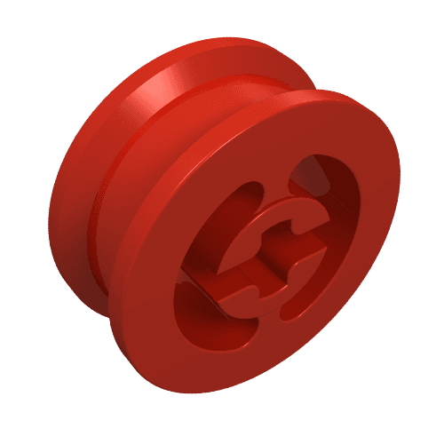 Wheel with Split Axle hole em Vermelho