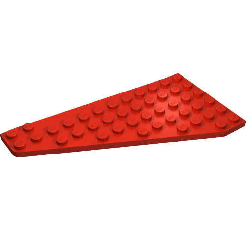 Wedge, Plate 7 x 12 Wing Right em Vermelho