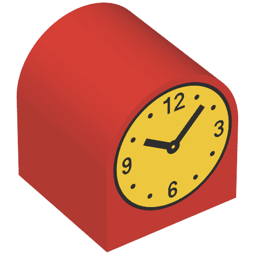 Duplo Brick 2 x 2 x 2 Curved Top with Clock Hands 10:08 Print