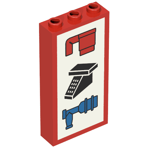 Brick 1 x 3 x 5 with Cup, Phone, and Water Tap Print