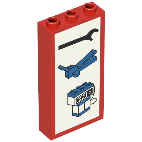 Brick 1 x 3 x 5 with Wrench, Jack, and Pump Print