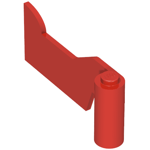 Fabuland, Door 1 x 6 x 2 Left em Vermelho