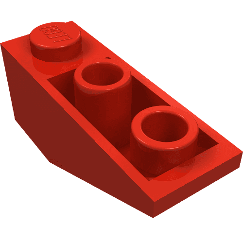 Brick Sloped Inverted 34° 3 x 1 without Internal Stopper em Vermelho