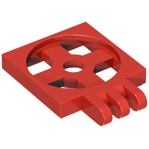 Turntable 2 x 2 Plate with Hinge, Base [3 Fingers] em Vermelho