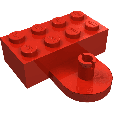 Brick Special 2 x 4 with Coupling, Male em Vermelho