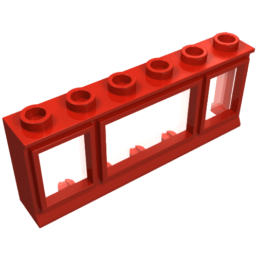 Window 1 x 6 x 2 Classic with Short Sill (Complete) em Vermelho