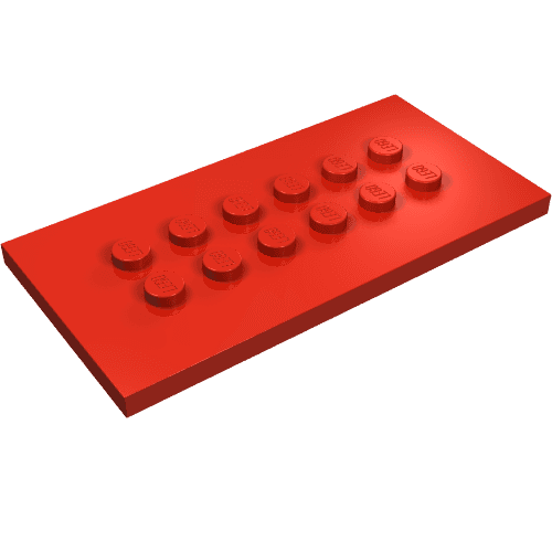 Plate Special 4 x 8 with Studs in Centre em Vermelho