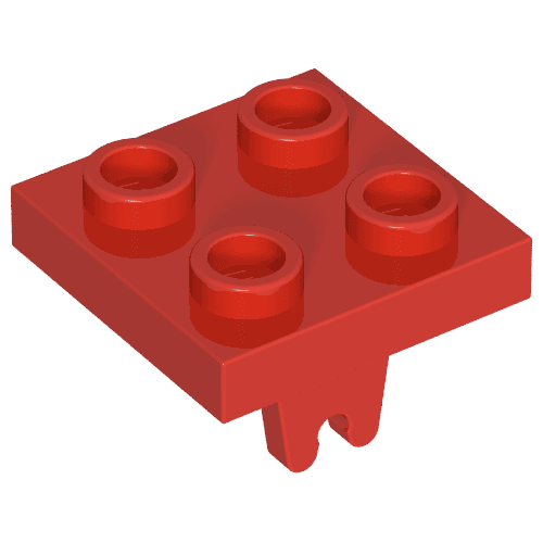 Plate Special 2 x 2 with Wheel Holder Bottom em Vermelho