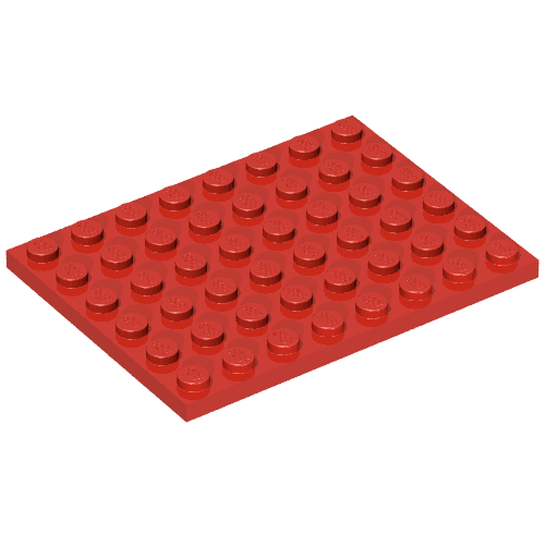 Plate 6 x 8 with Waffle Bottom em Vermelho