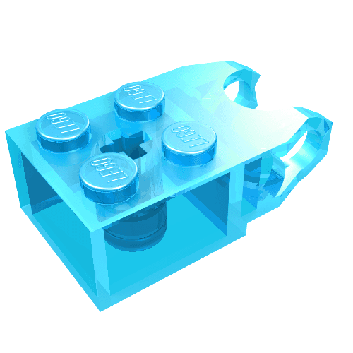 Technic Brick Special 2 x 2 with Ball Socket Wide and Axle Hole em Azul claro translúcido