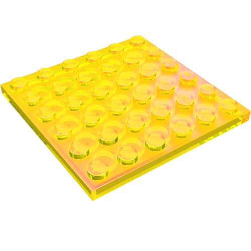Plate 6 x 6 em Amarelo translúcido