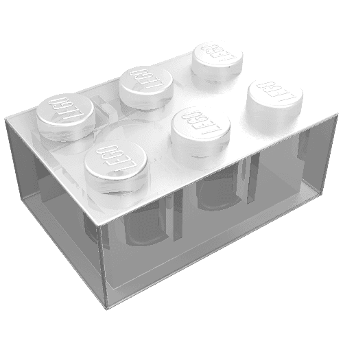 Brick 2 x 3 without Cross Supports em Transparente