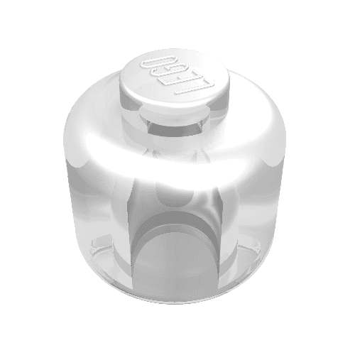 Minifig Head [Plain] [Solid Stud] em Transparente