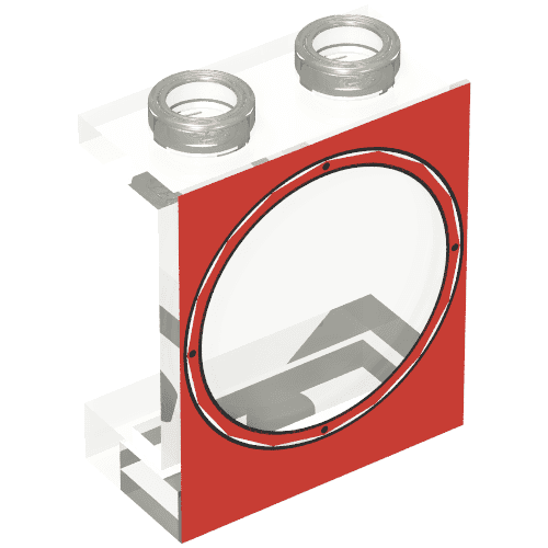 Panel 1 x 2 x 2 with Red Porthole Print