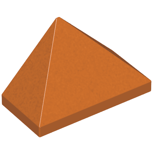 Brick Sloped 45° 2 x 1 Triple with Ovoid Bottom Pin em Laranja escuro