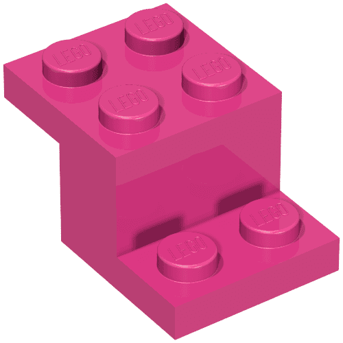 Bracket 3 x 2 x 1 1/3 with Pin Bottom em Rosa escuro