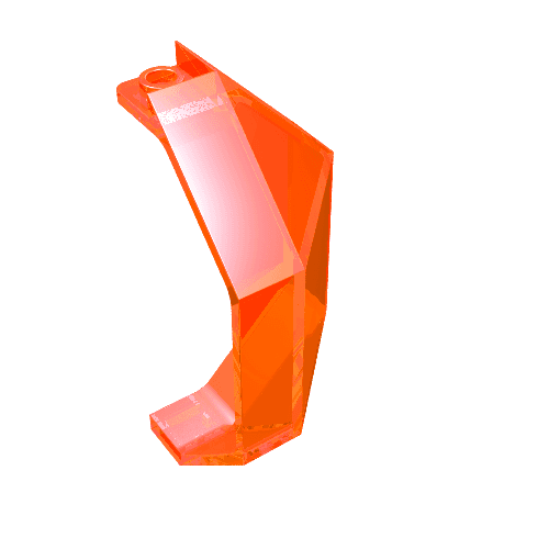 Panel 3 x 3 x 6 Corner Convex em Laranja neon translúcido