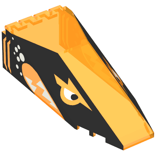 Windscreen 10 x 4 x 2 1/3 Canopy with Black Aquasharks Print em Laranja neon translúcido