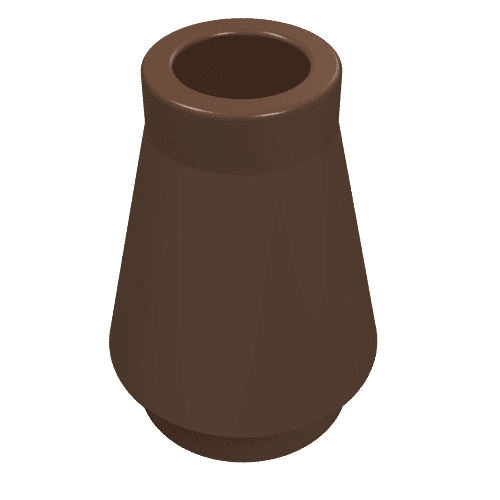Cone 1 x 1 [No Top Groove] em Marrom