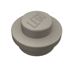 Plate Round 1 x 1 with Solid Stud em Latão envelhecido cromado