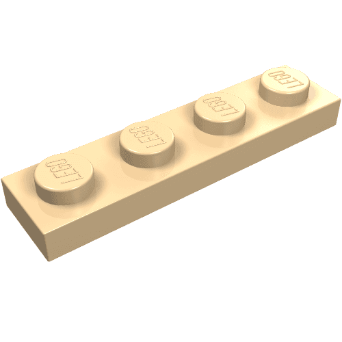 Plate 1 x 4 em Laranja muito claro