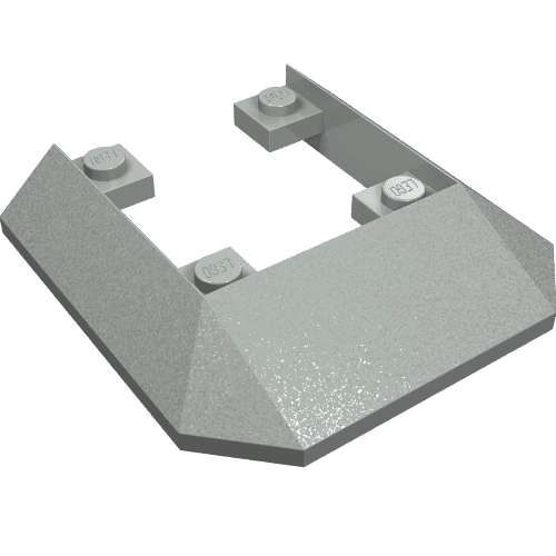 Brick Wedged, Sloped 45° 6 x 6 Double / 33° [Train Roof End] em Cinza claro