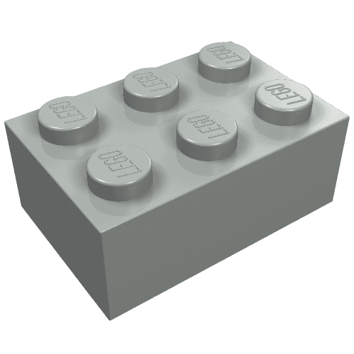 Brick 2 x 3 without Cross Supports em Cinza claro