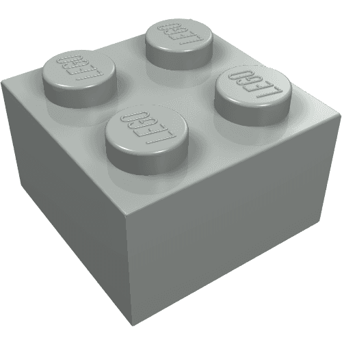 Brick 2 x 2 without Inside Ridges em Cinza claro