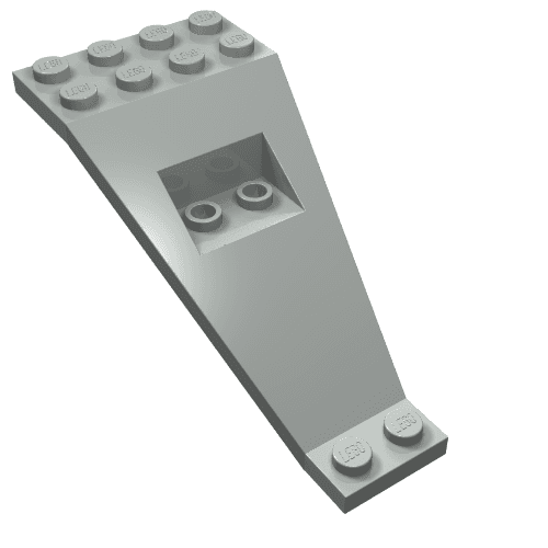 Wing Plate Bi-level 8 x 4 and 2 x 3 1/3 Down em Cinza claro