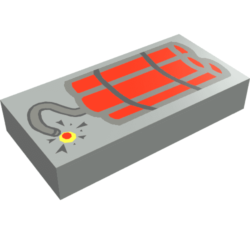 Tile 1 x 2 with Dynamite Print