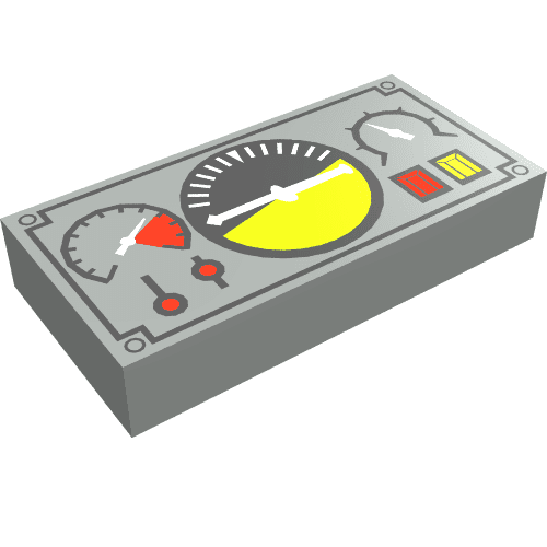 Tile 1 x 2 with Avionics Black and Green Print