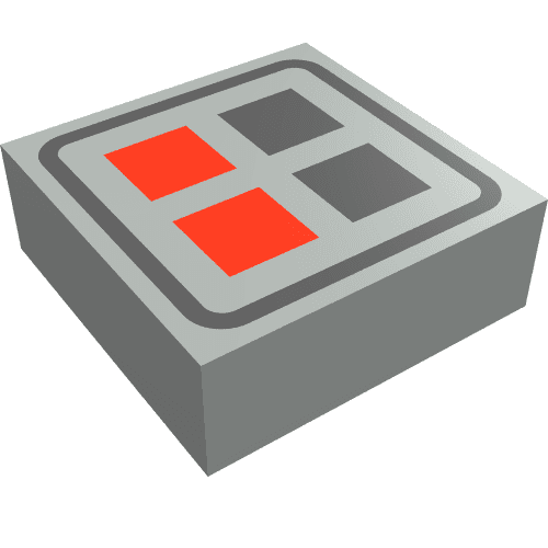 Tile 1 x 1 with Red and Black Buttons Print em Cinza claro