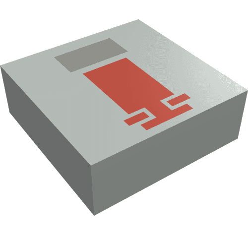 Tile 1 x 1 with Red and Gray Mini Snowspeeder Print em Cinza claro