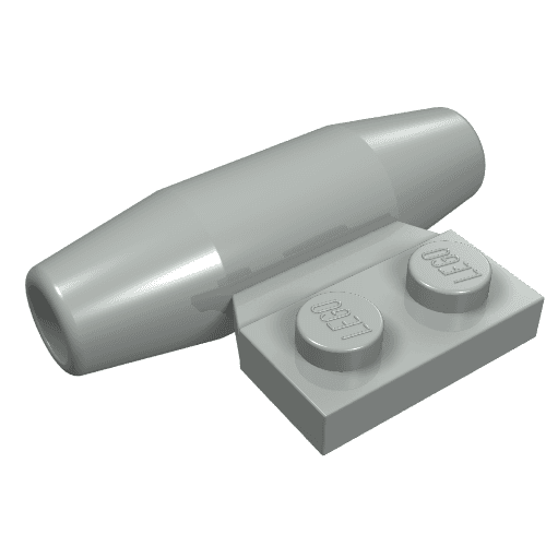 Engine - Smooth, Small 1 x 2 Side Plate [With Axle Holders] em Cinza claro