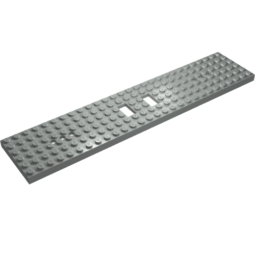 Vehicle Base, Train 6 x 28 with Two 1 x 2 Openings [6 Round Holes Each End and 1 Round Hole at Center]