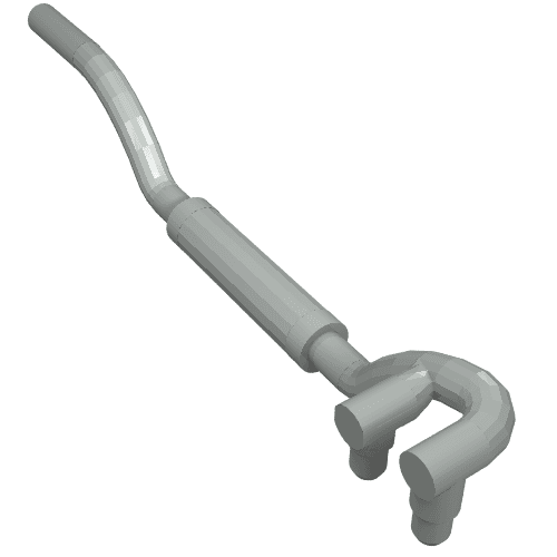 Exhaust Pipe Twin Inlet 11L Left em Cinza claro