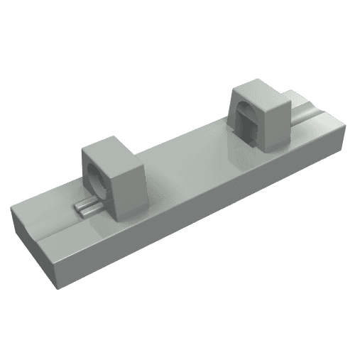 Hinge Tile 1 x 4 Locking Dual 1 Fingers on Top [4 Locking Ridges] em Cinza claro