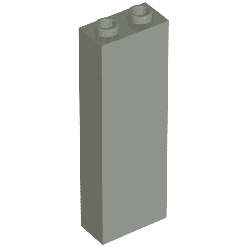 Brick 1 x 2 x 5 without Side Supports em Cinza claro