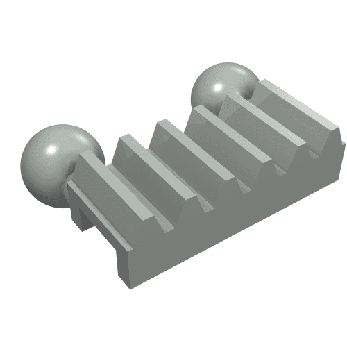 Technic Gear Rack 1 x 2 with Ball Joints em Cinza claro