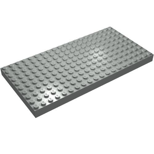 Brick 10 x 20 without Bottom Tubes, with '+' Cross Support and 4 Side Supports (early Baseplate) em Cinza claro