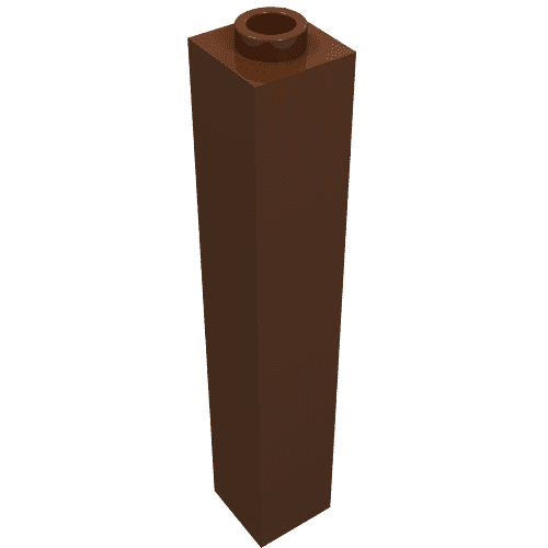 Brick 1 x 1 x 5 with Blocked Open or Hollow Stud em Marrom avermelhado
