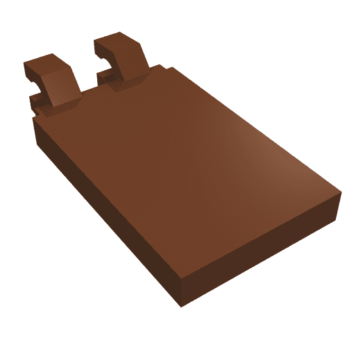 Tile Special 2 x 3 with 2 Clips [Angled Clips] em Marrom avermelhado