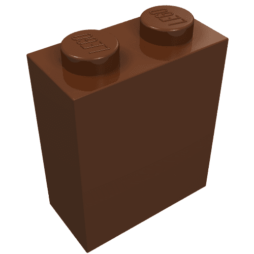 Brick 1 x 2 x 2 with Inside Axle Holder em Marrom avermelhado