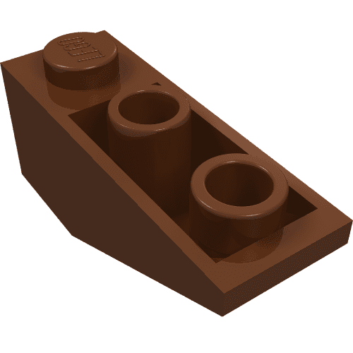 Brick Sloped Inverted 34° 3 x 1 without Internal Stopper em Marrom avermelhado