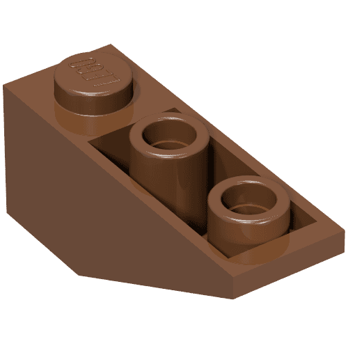 Brick Sloped Inverted 34° 3 x 1 with Internal Stopper em Marrom avermelhado