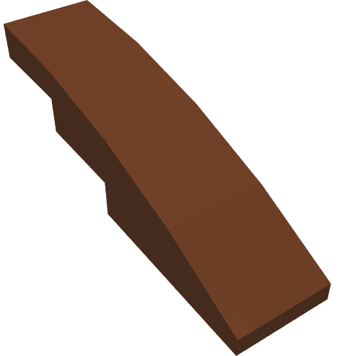 Brick Curved 4 x 1 No Studs [Stud Holder with Asymmetric Ridges] em Marrom avermelhado