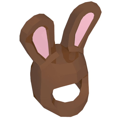 Costume / Mask, Rabbit / Bunny Ears with Bright Pink Auricles Print em Marrom avermelhado
