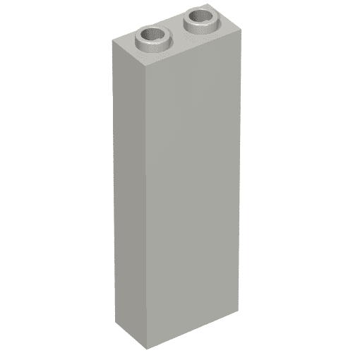 Brick 1 x 2 x 5 with Blocked Open Studs and Bottom Stud Holder with Asymmetric Ridges em Cinza azulado claro